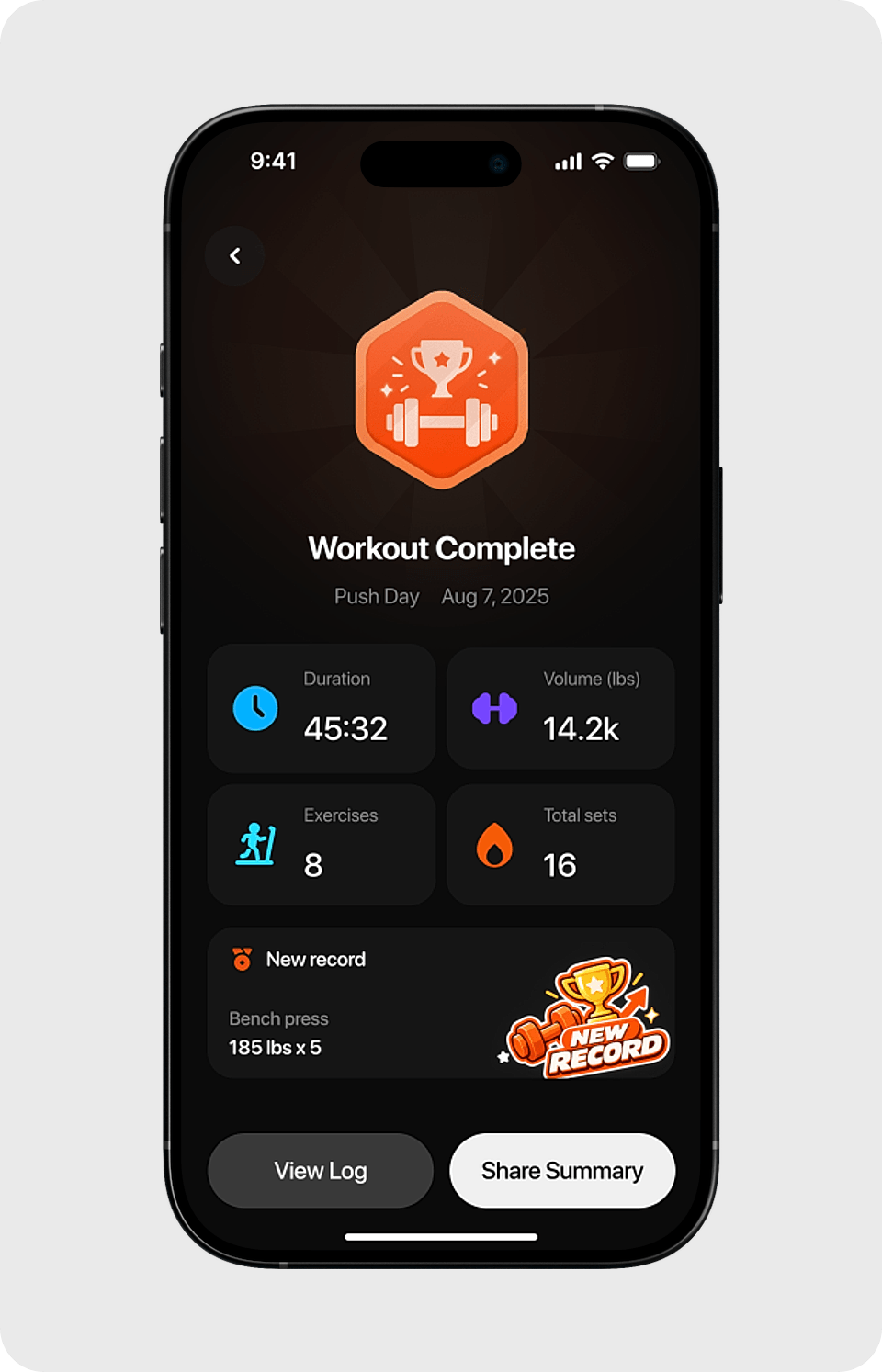 Workout Complete - Fitness Tracker